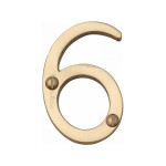 M Marcus Heritage Brass Numeral 6 - Face Fix 51mm 